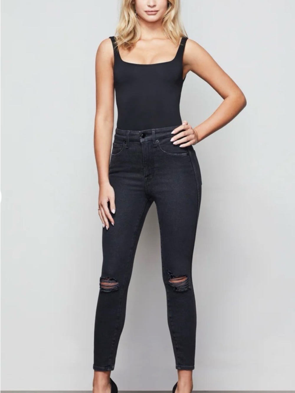 Good American Black Skinny Jeans Size 14/32